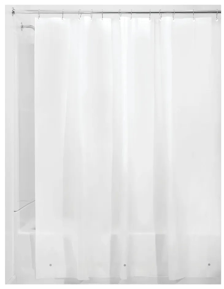 Biała zasłona prysznicowa iDesign PEVA Liner, 183x183 cm