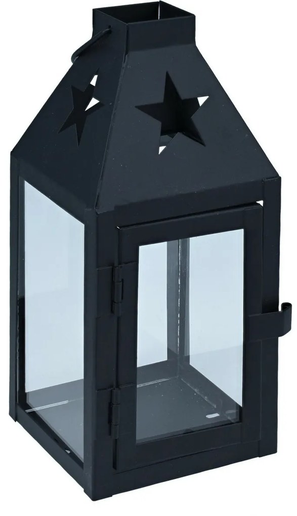 Latarnia metalowa Hey star czarny, 8 x 8 x 17 cm