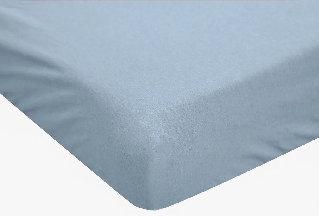 PrzytulneMieszkanie.pl Prześcieradło nieprzemakalne JERSEY 70x140 cm jasnoniebieskie