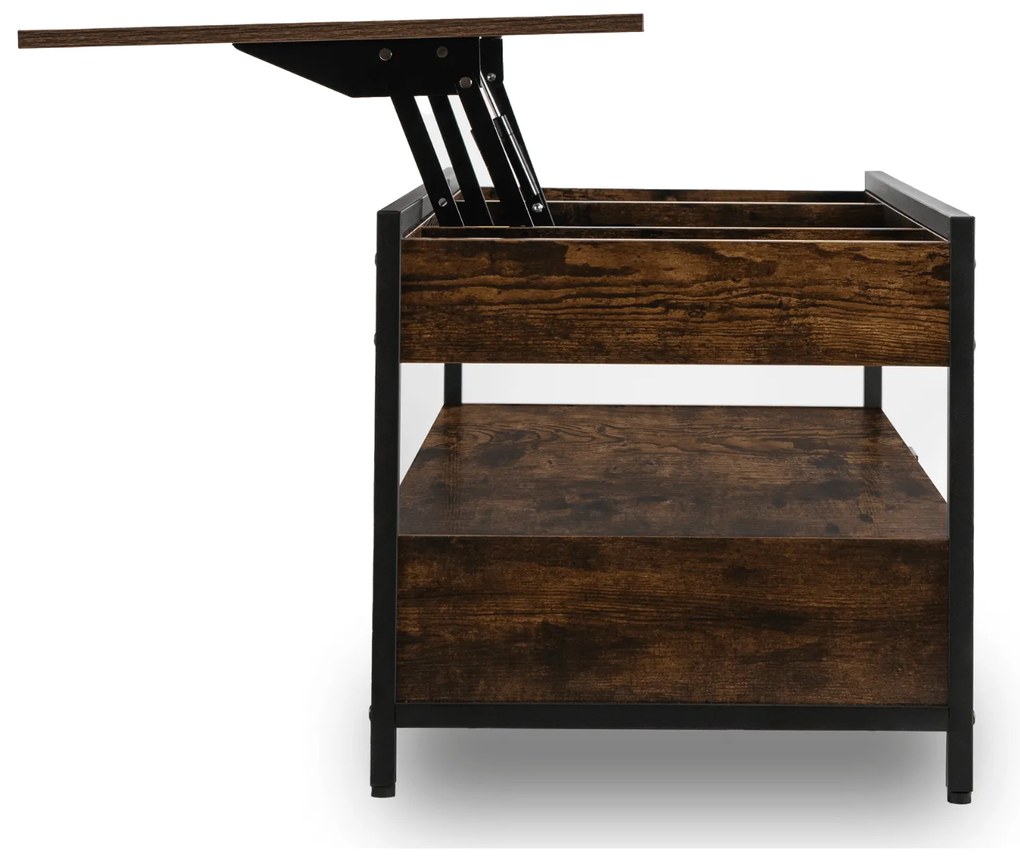 Ława do Salonu Rozkładana LUCA 100 cm Dąb Rustykalny/Czarny Loft