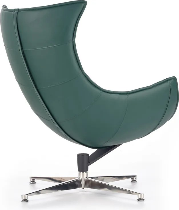 Zielony fotel wypoczynkowy ze skóry Luxor