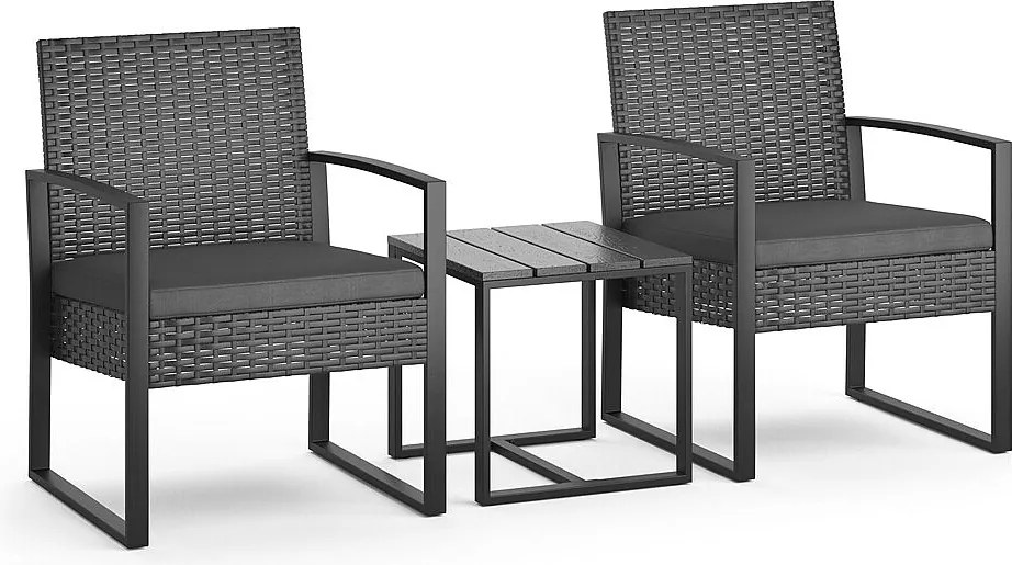 Zestaw mebli ogrodowych antracyt 57x59.5x76