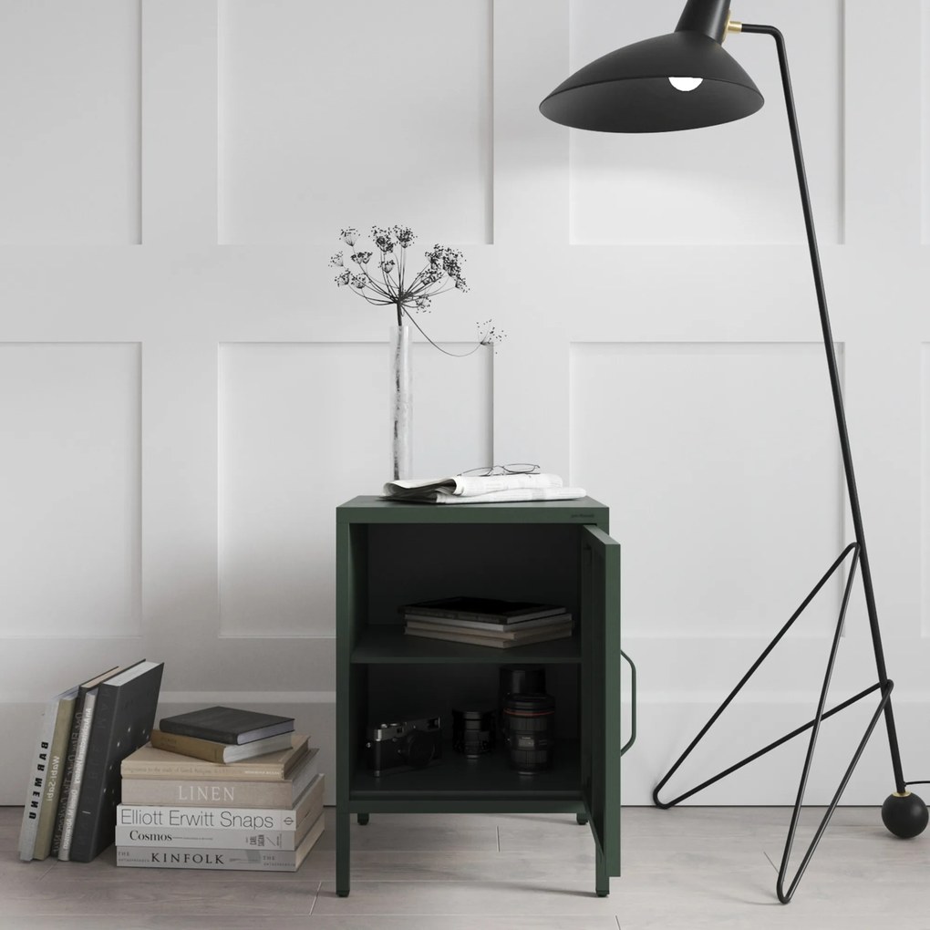 Szafka nocna metalowa butelkowa zieleń Modern MIA, 424 x 595 x 400 mm