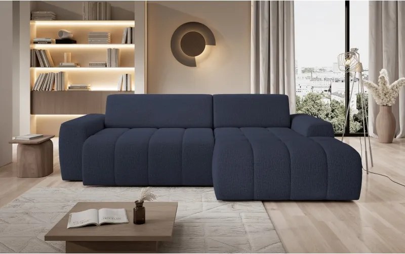 Narożnik SAVIO Prawostronny z Elektryczną Regulacją wolnostojący tkanina KANSAS 23 Niebieski WERSAL