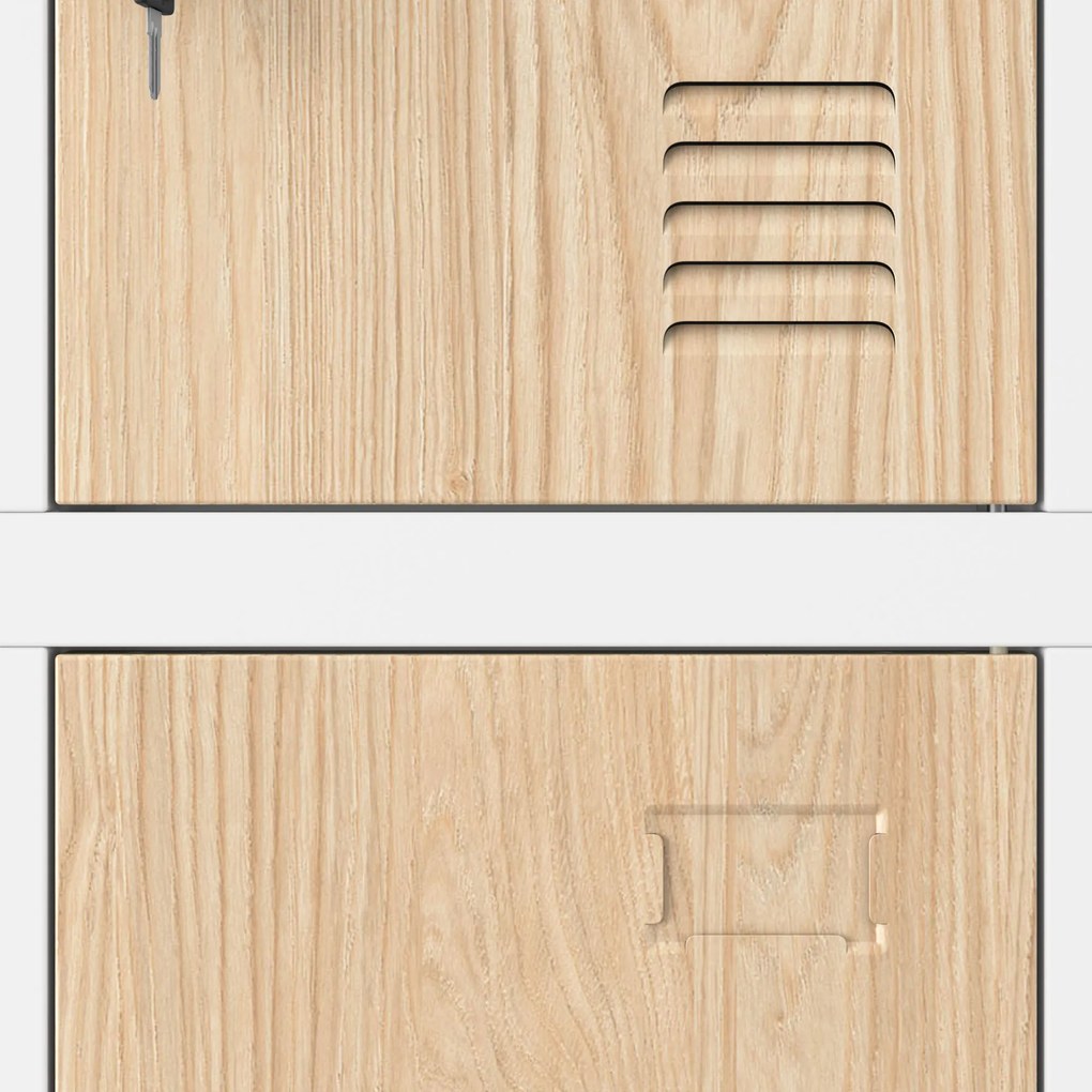 Szafka skrytkowa socjalna 12-skrytkowa biała/dąb sonoma, 900x1850x400 mm: MARCIN Eco Design