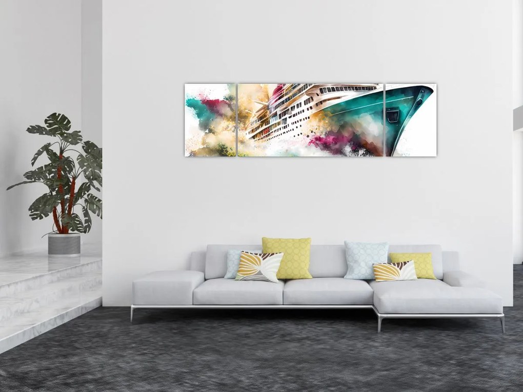 Obraz - Akwarela morska (170x50 cm)