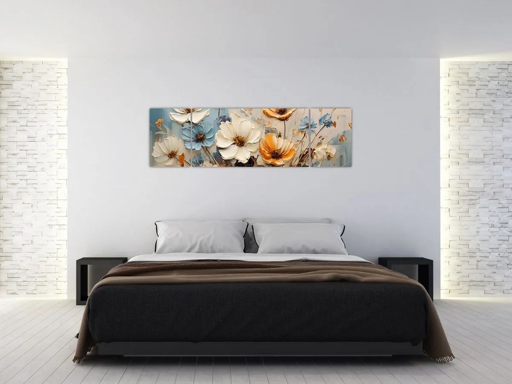 Obraz - Bukiety, malarstwo (170x50 cm)