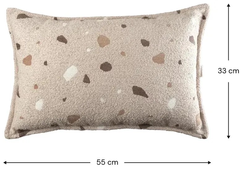 Jasnobrązowa poduszka na sofę dziecięcą z materiału bouclé/z tkaniny szenilowej Terrazzo Bolster – Wigiwama