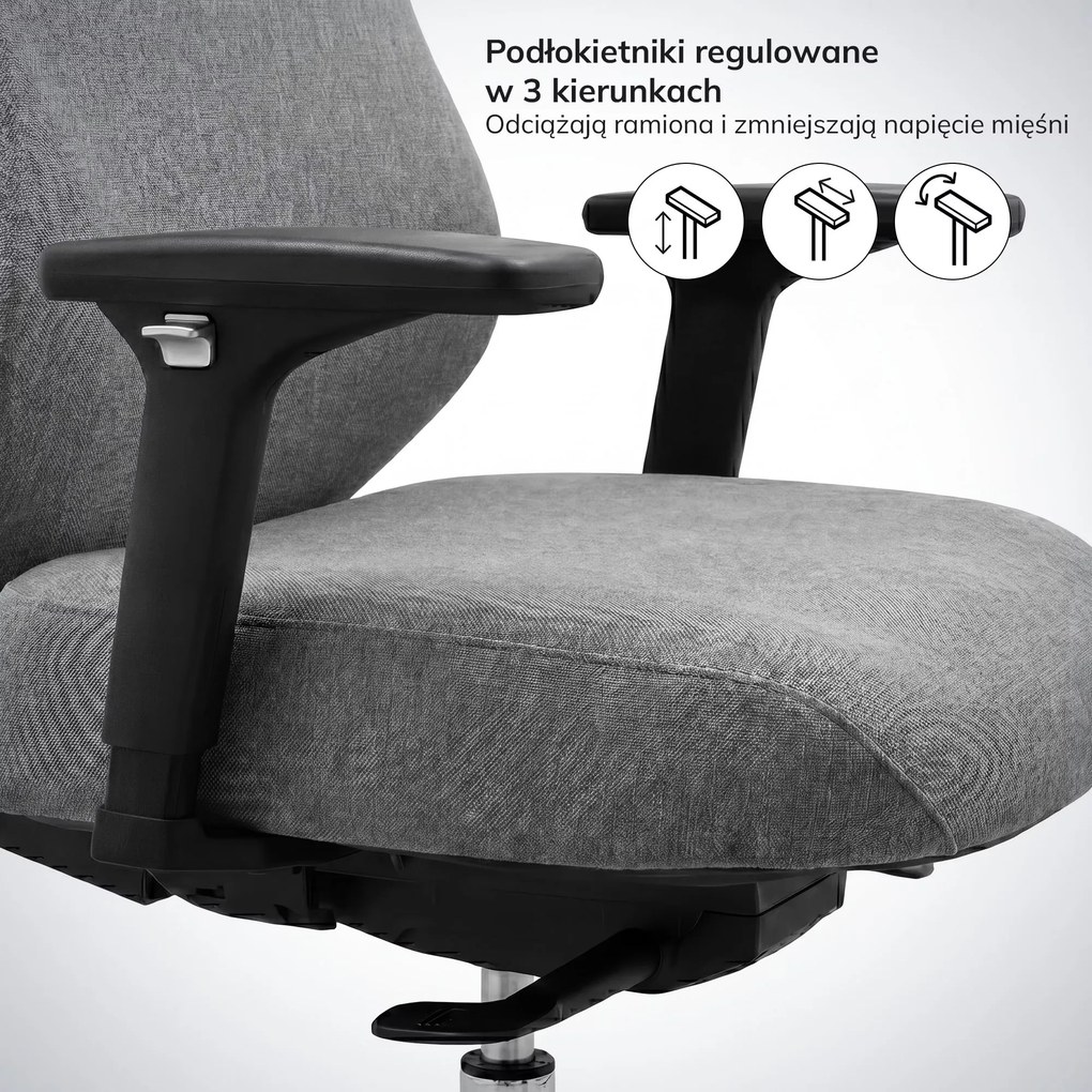 Fotel biurowy ergonomiczny ciemnoszary: AXIS