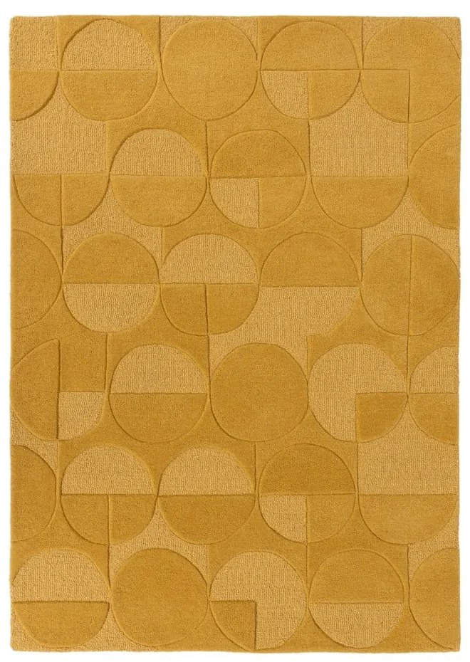 Żółty wełniany dywan Flair Rugs Gigi, 120x170 cm