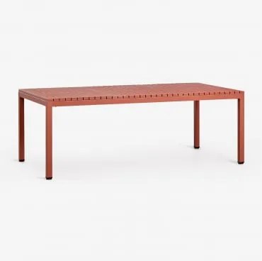 Prostokątny Stół Ogrodowy 210x100 Cm Z Aluminium Marti Terracota - Sklum