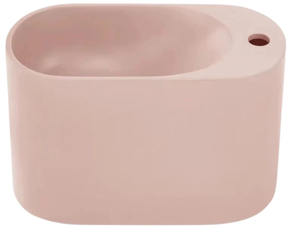 Umywalka z kamienia syntetycznego nablatowa / wisząca owalna różowa 45 x 22 cm OVELA Pink