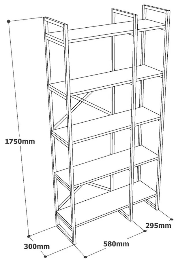 Regał w kolorze złota i białym 87,5x175 cm Monica – Kalune Design