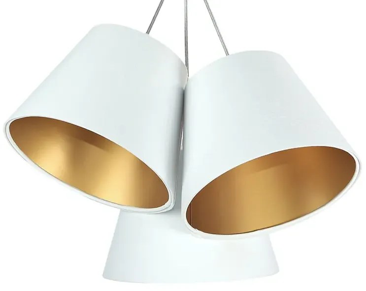 Biało złota lampa wisząca welurowa D8-D62