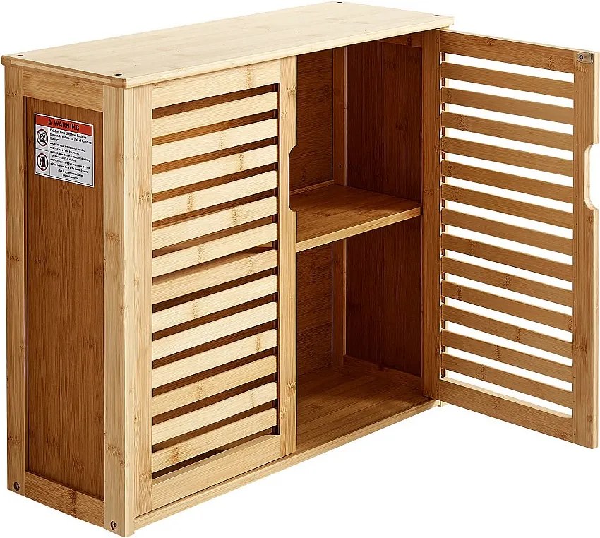 Szafka Łazienkowa Wisząca SucceBuy, 2 Drzwi i Regulowana Półka z 3 Poziomami Wysokości, Apteczka do Przechowywania nad Toaletą