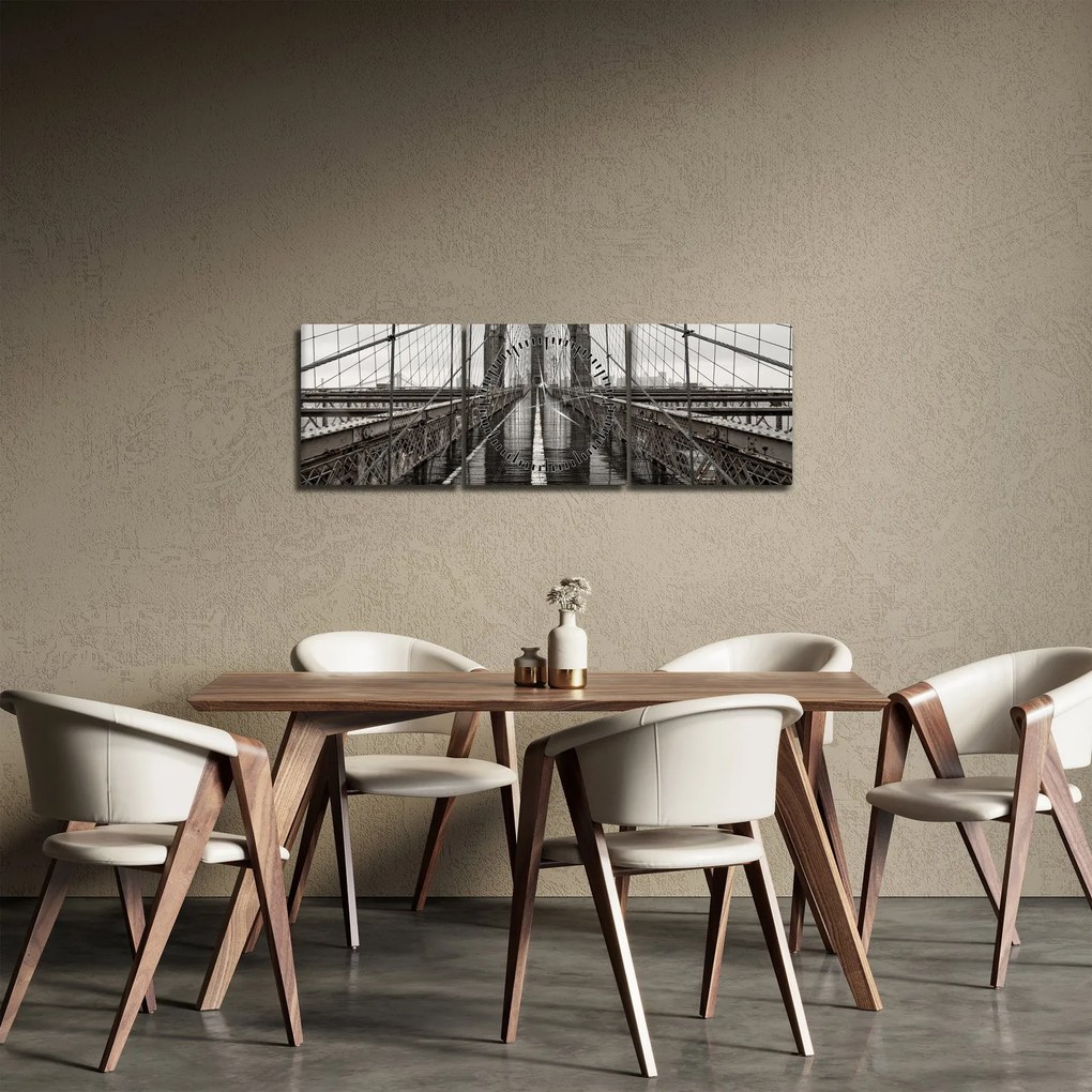 Obraz - Most Brookliński (z zegarem) (90x30 cm)
