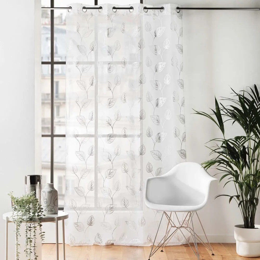 Firanka w biało-srebrnym kolorze 140x280 cm Edelia – douceur d'intérieur