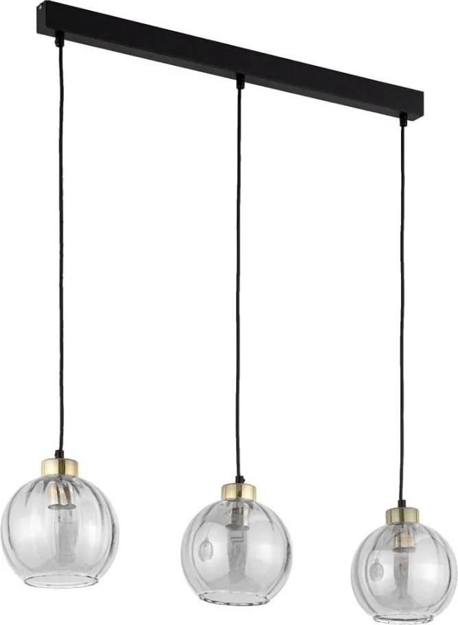 Żyrandol LED na linkach DEVI 3xE27/15W/230V czarny/dymiony