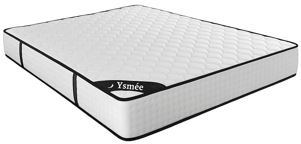 Materac 180 x 200 cm z 7-strefowymi sprężynami kieszeniowymi i pianką memory o grubości 22 cm – LUREAN od YSMÉE