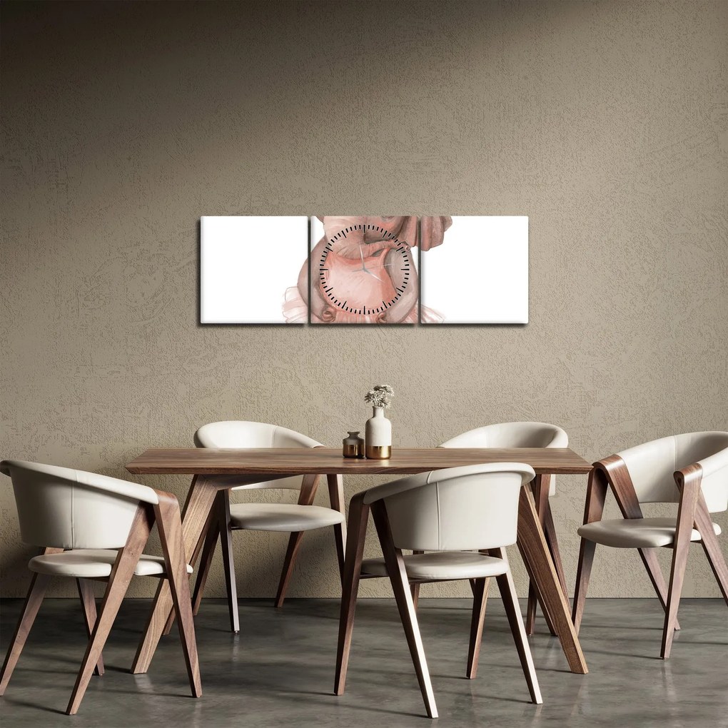 Obraz - Zwierzątko akwarelowe N⁰5 (z zegarem) (90x30 cm)