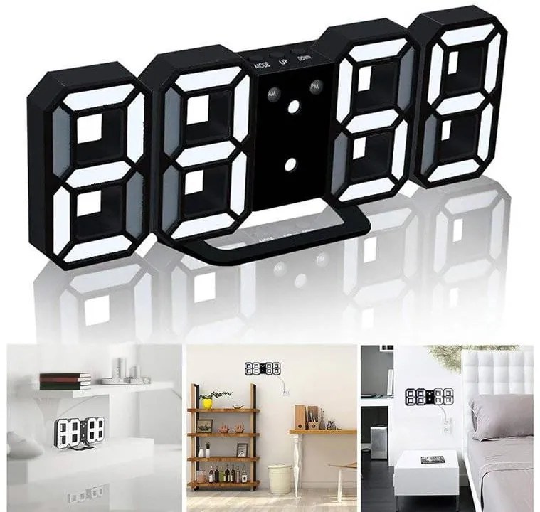 Zegar budzik elektroniczny termometr z alarmem LED