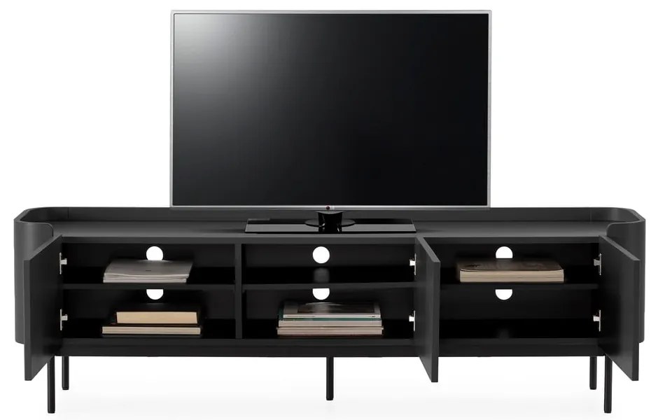 Czarna szafka pod TV 180x55x40 cm Willa – MOME