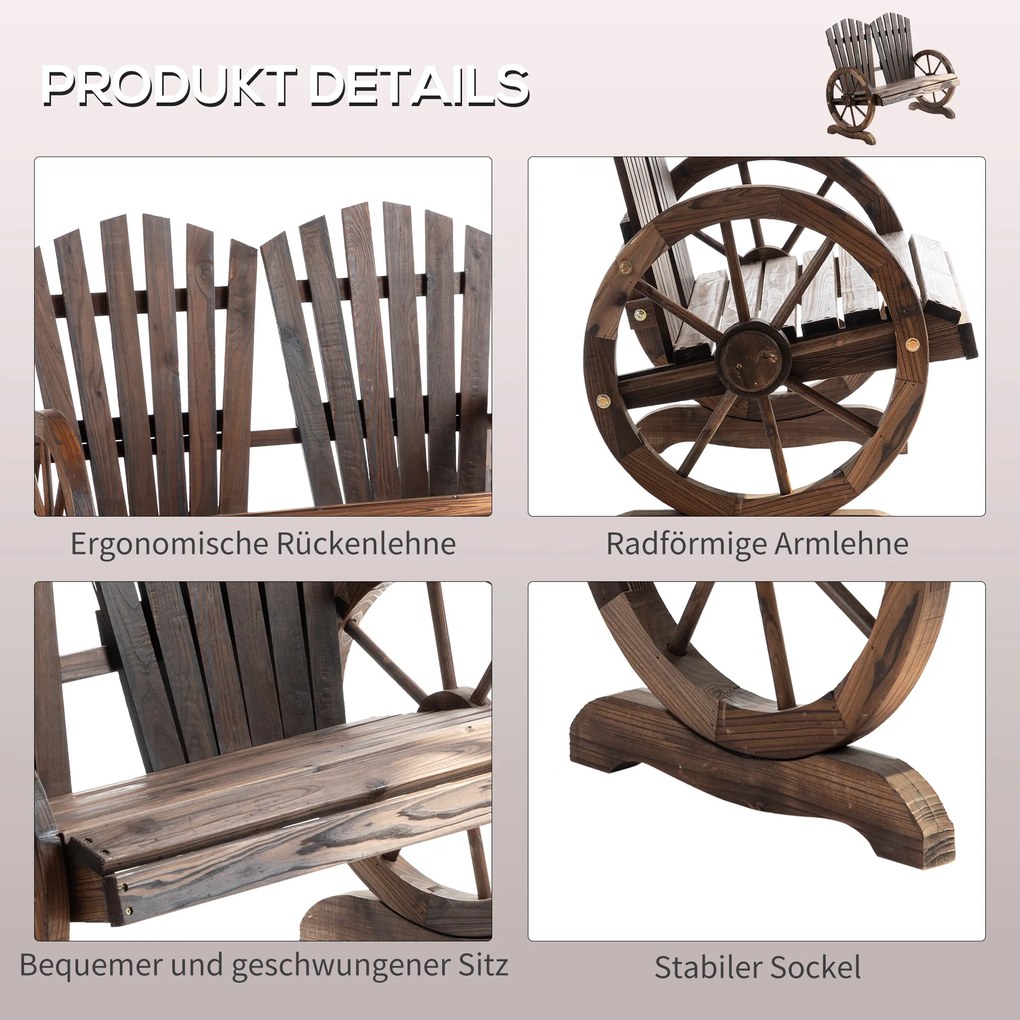 Outsunny Sło Ogrodowe Drewniane Małe Krzesło Ogrodowe Duże Krzesło Ogrodowe Krzesło Ogrodowe Drewniane | Aosom PL