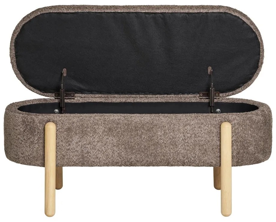 Brązowa ławka z materiału bouclé Branca – House Nordic