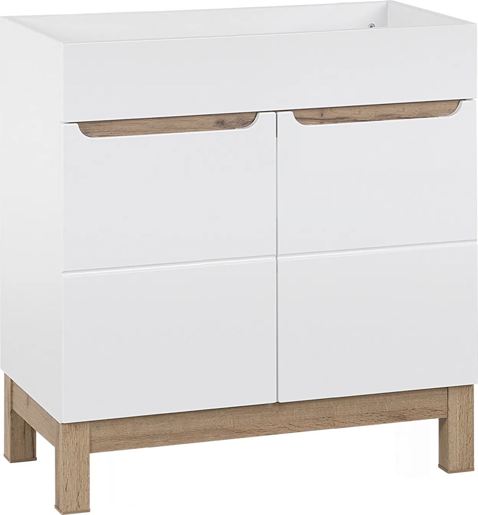 Stojąca szafka pod umywalkę wpuszczaną 80 cm, Bali 821, biała
