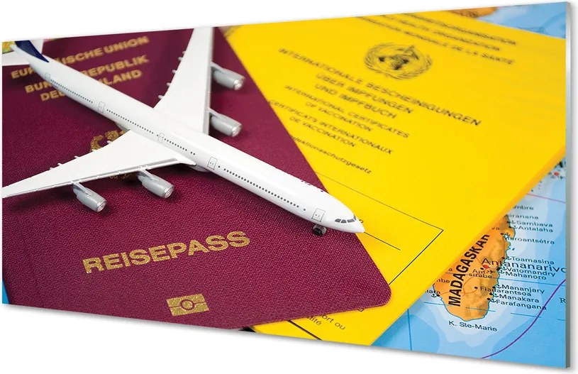 Panel nad Blat Kuchenny Atrybuty Podróżnika: Paszport i Mapa