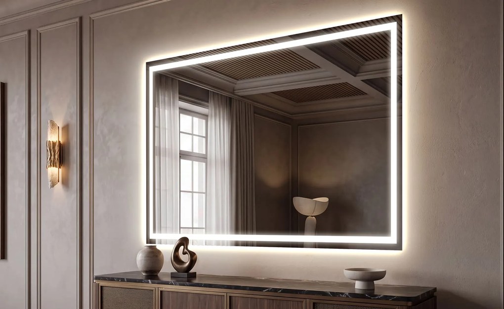 Lustro Ścienne do Salonu Podświetlane LED L49