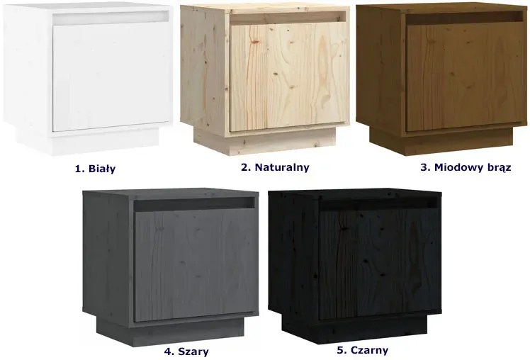 Szara drewniana szafka nocna do sypialni B3-T05