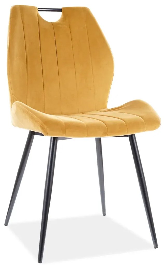 KRZESŁO ARCO VELVET CZARNY STELAŻ / CURRY BLUVEL 68 SIGNAL