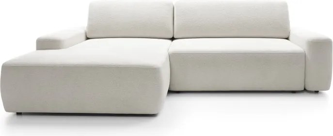 Narożnik BOULI Lewostronny z Elektryczną Regulacją wolnostojący tkanina Raven 21 Biały DOMO HOME