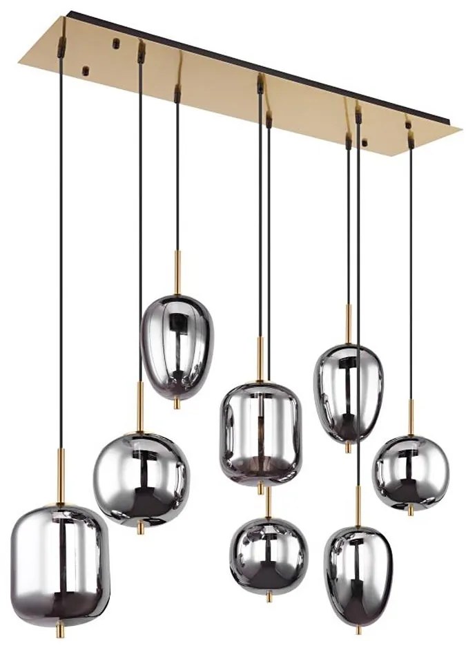 Globo 15345-8MM - Żyrandol na lince BLACKY I 8xE14/40W/230V