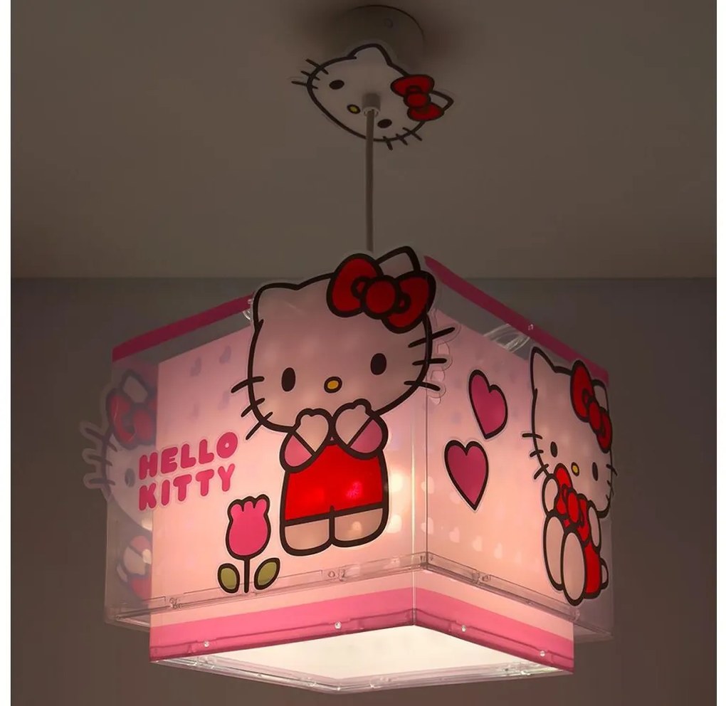 Dalber 73262 - Dziecięcy żyrandol HELLO KITTY 1xE27/15W/230V różowy