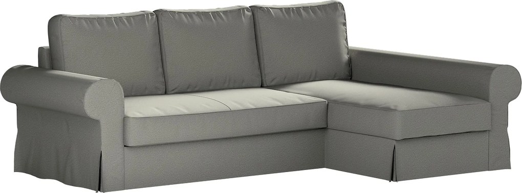 Pokrowiec na sofę Backabro rozkładaną z leżanką kolor szary tkanina strukturalna