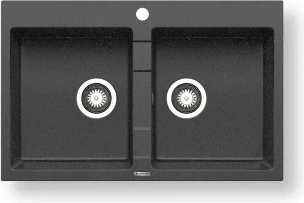 Pyramis 70053201 - Zlew kuchenny SPARTA 78x50 cm granitowy/czarny