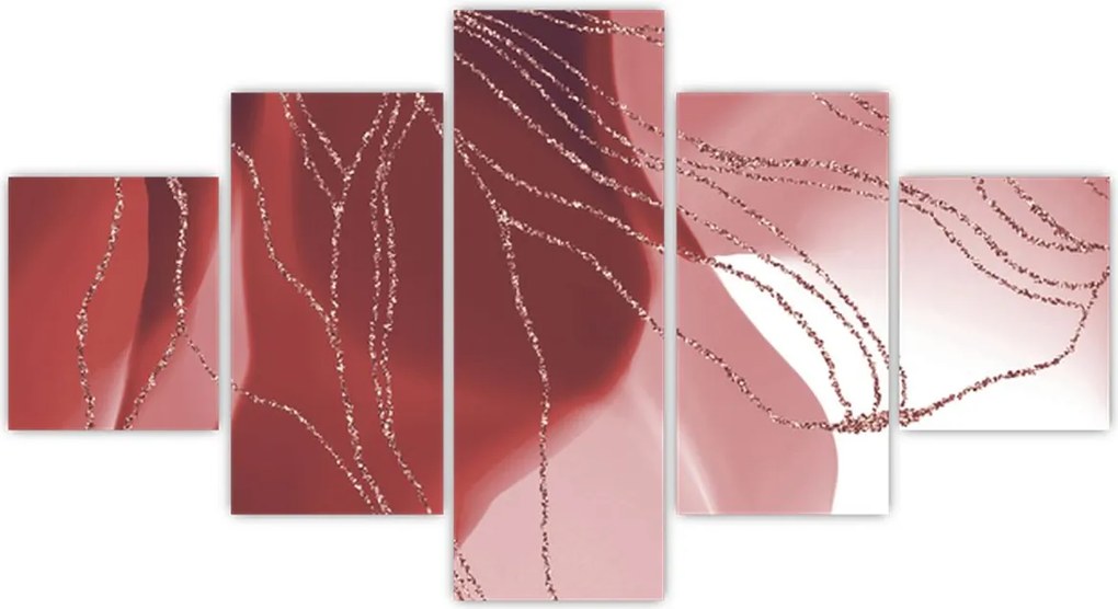 Obraz - Czerwony abstrakcyjny kwiat N⁰1 (125x70 cm)