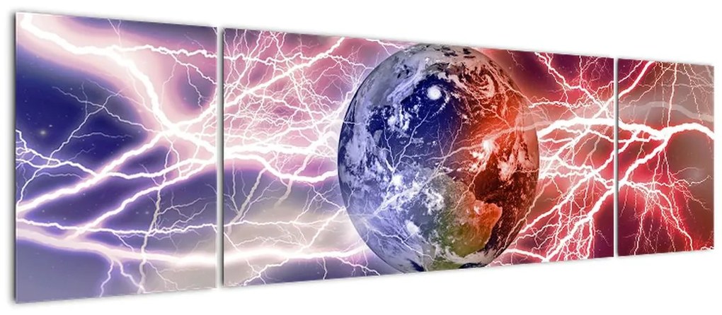 Obraz - Kula ziemska pod prądem (170x50 cm)
