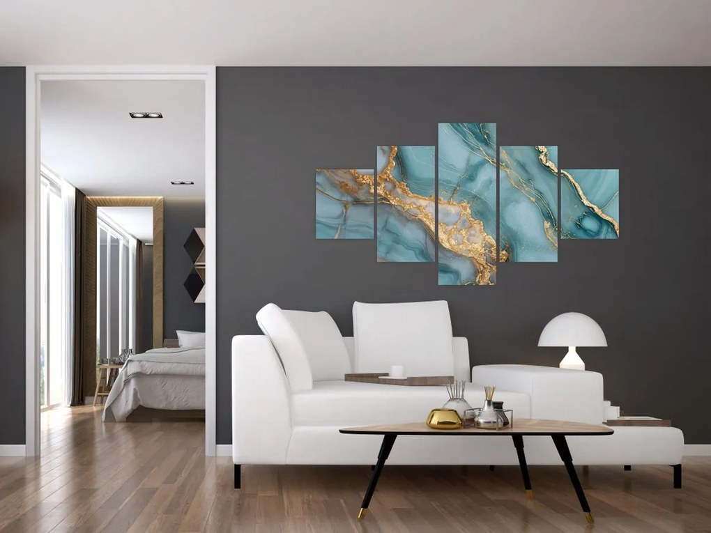 Obraz - Turkusowy marmur (125x70 cm)