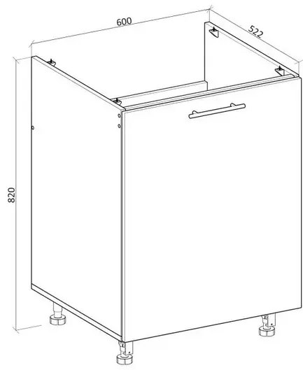 Szafka pod zlew 60 VENTO DK-60/82 dąb HALMAR