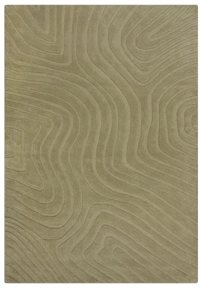 Wełniany dywan tkany ręcznie w kolorze khaki 120x170 cm Mesmerise Sage – Flair Rugs