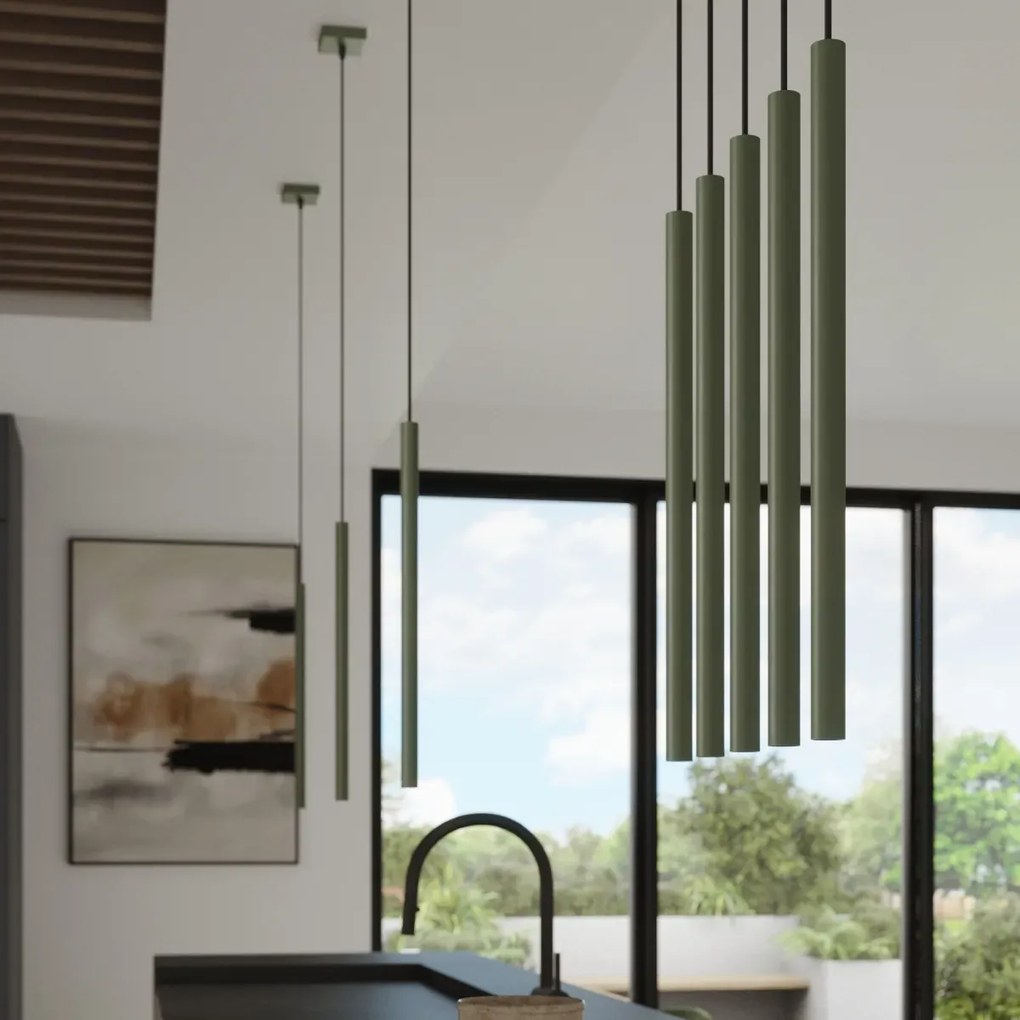 Lampa wisząca PASTELO 3 zielona oliwka SOLLUX LIGHTING