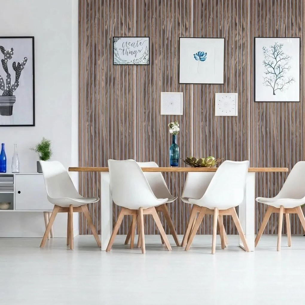 Drewniany panel akustyczny, 2400 x 600 mm, B2BP005, dąb bejcowany