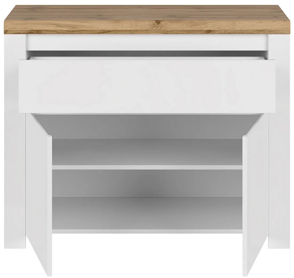 Szafka VILGO 2D1S, biały błyszczący