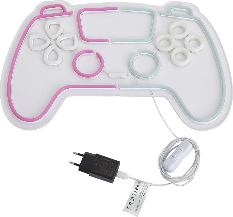 Lampa ścienna neonowa różowo-niebieska z wbudowanym LED - Controller