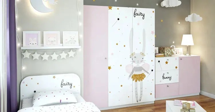 Łóżko dla dziewczynki 90x200 Fixo 10X - 2 kolory