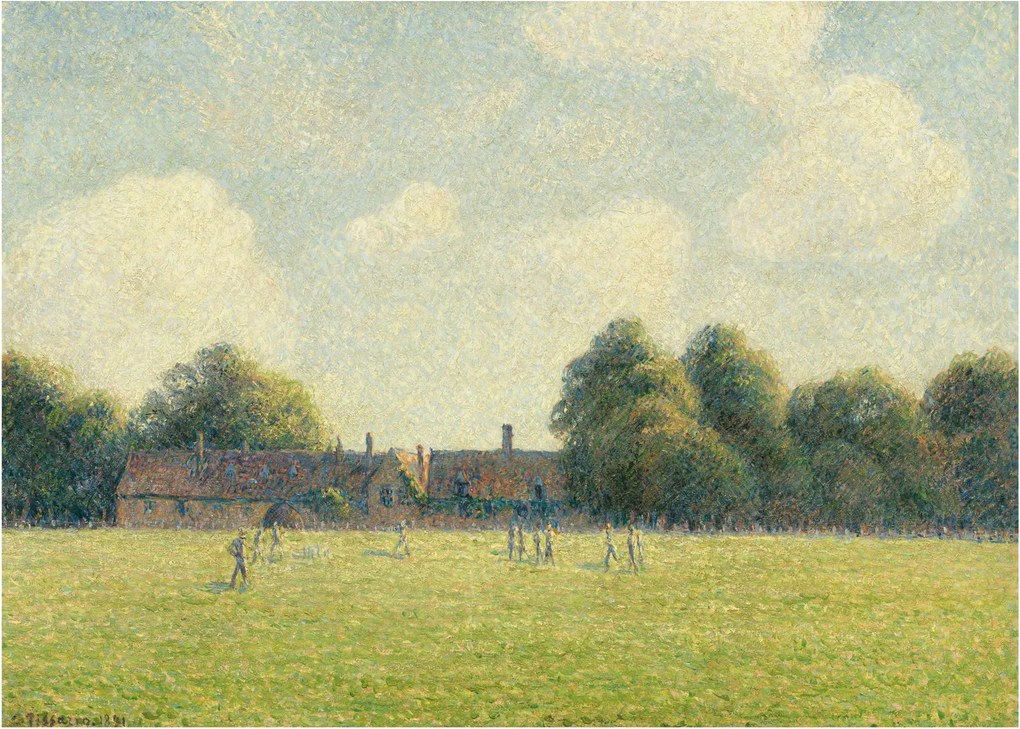 Obraz na szkle - Camille Pissarro, Hampton Court Green, reprodukcje (70x50 cm)