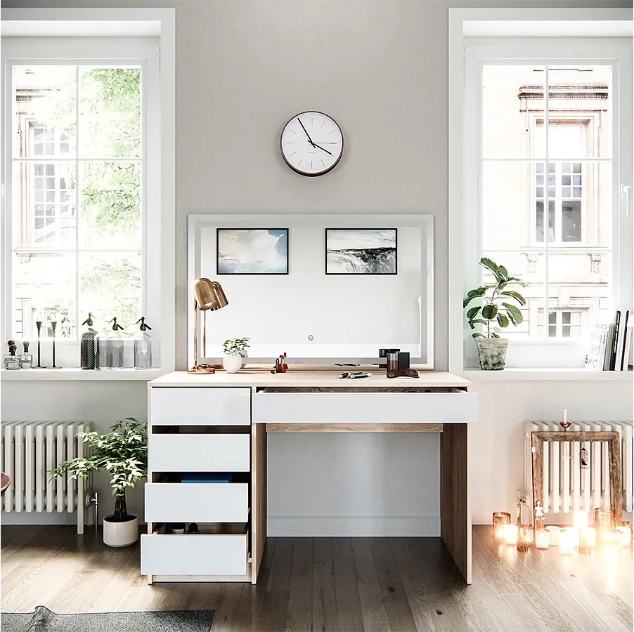 Stół Madalitional biały/sonoma 120x55x75 sherry